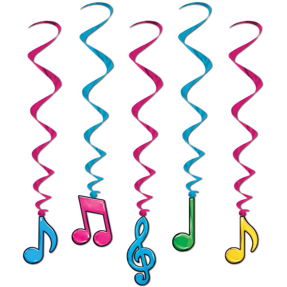 Neon Musical Note Whirls