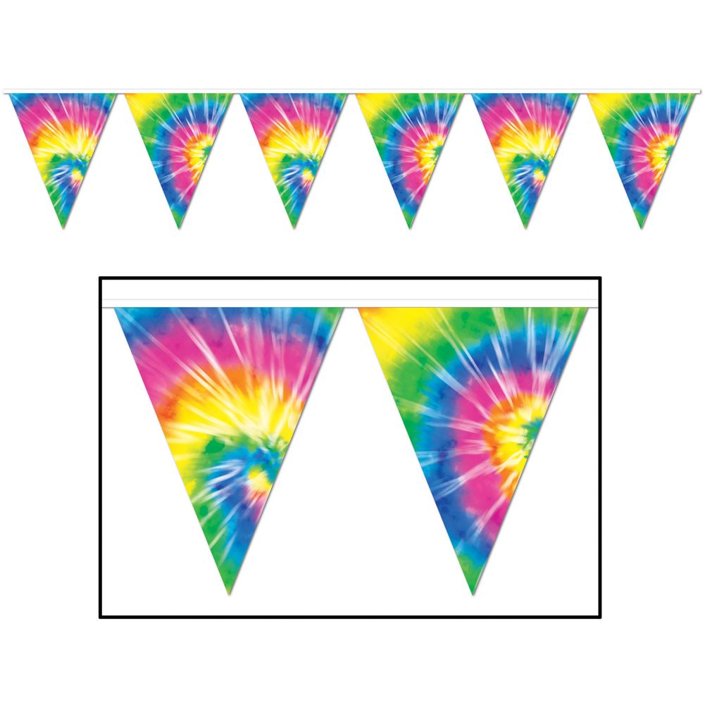 Tie-dyed Pennant Banner