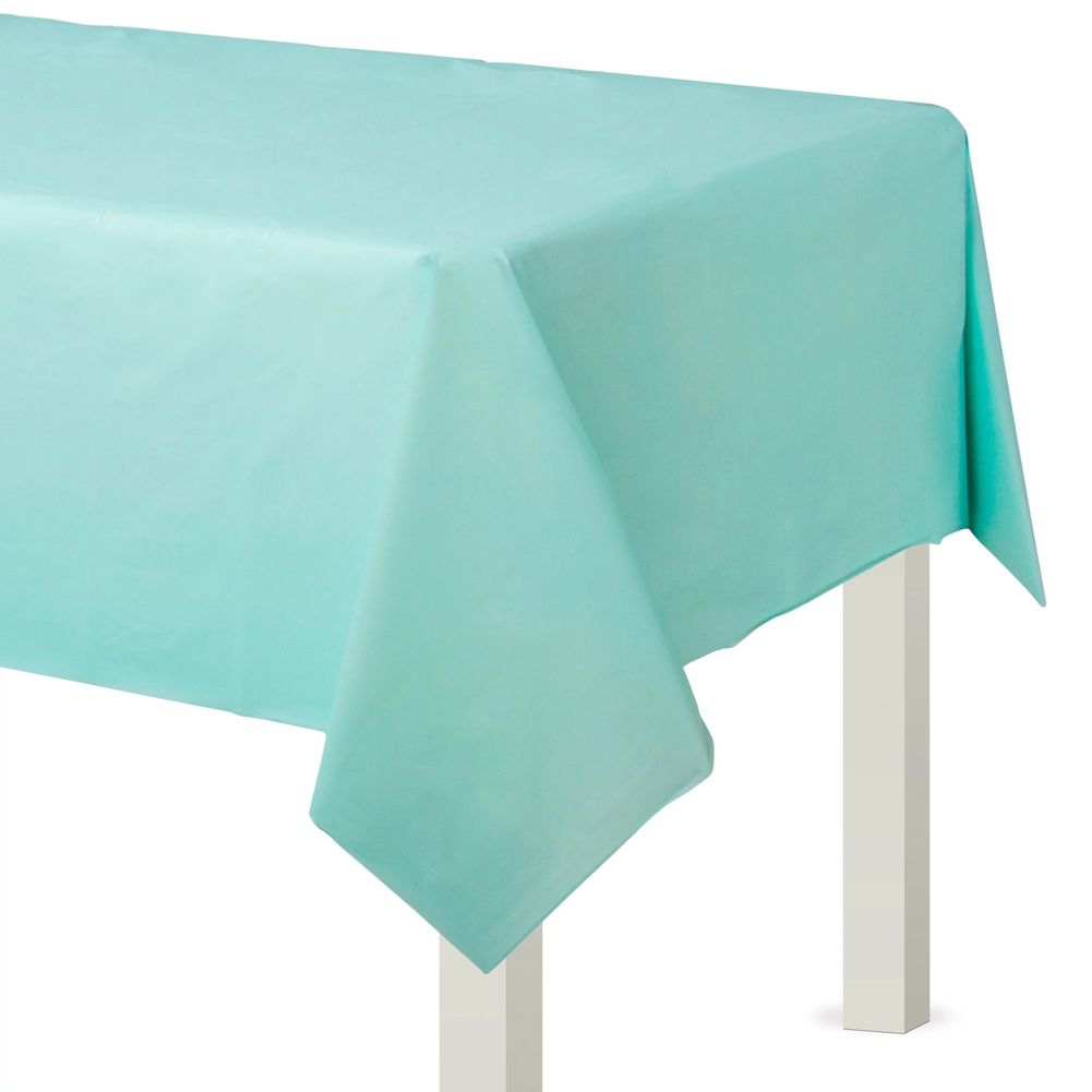 Robins Egg Blue Fabric Backed Rectangle Tablecover