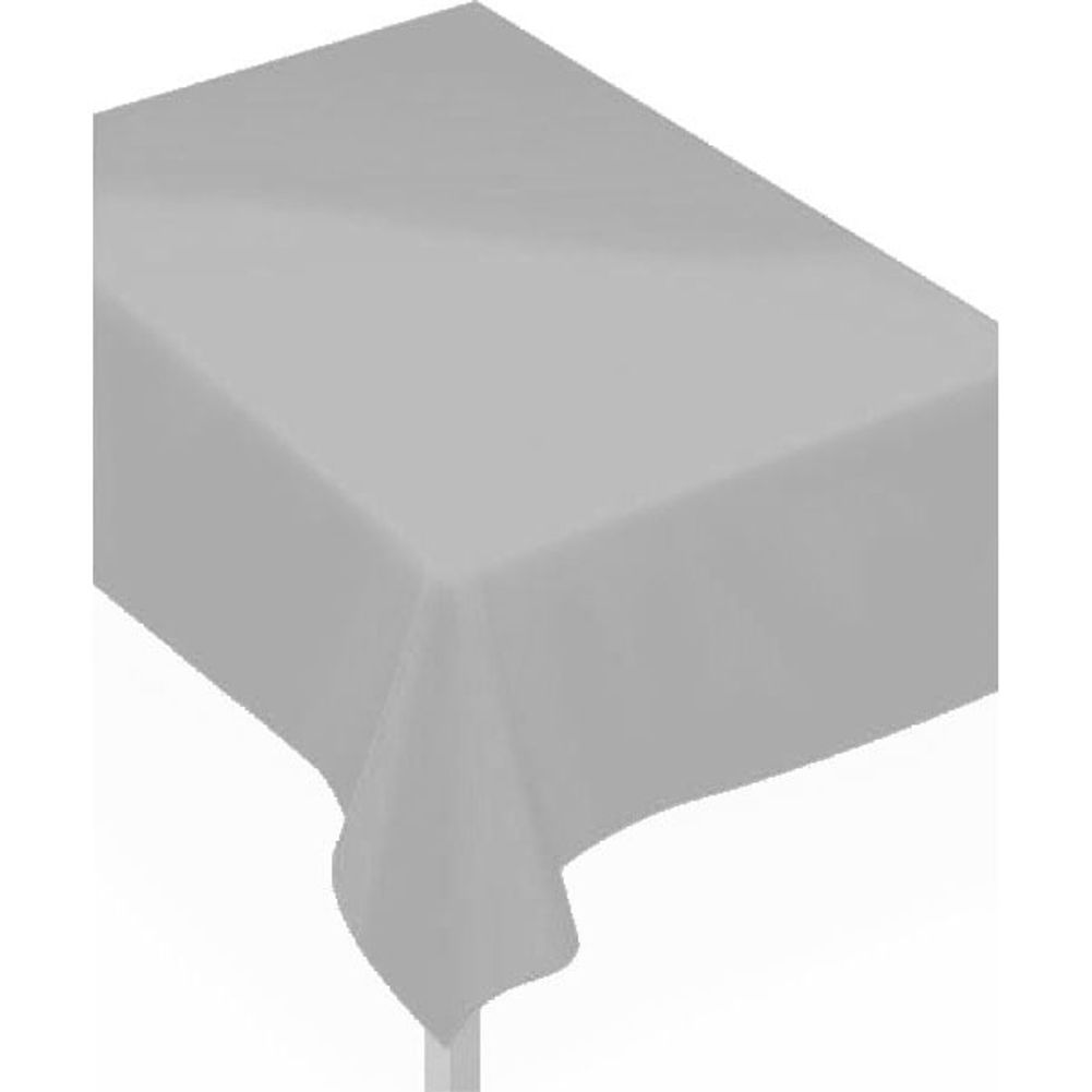 Silver Fabric Backed Rectangle Tablecover