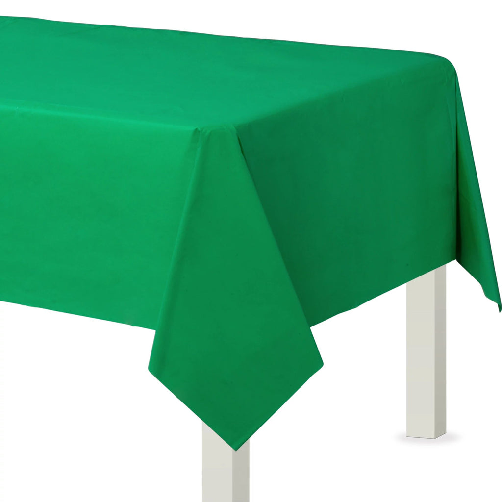 Festive Green Fabric Backed Rectangle Tablecover