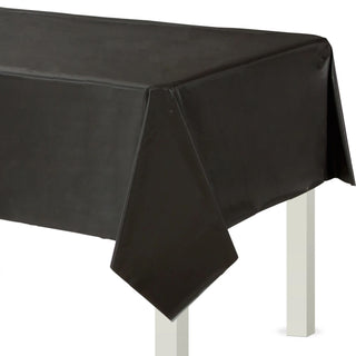 Jet Black Fabric Backed Rectangle Tablecover