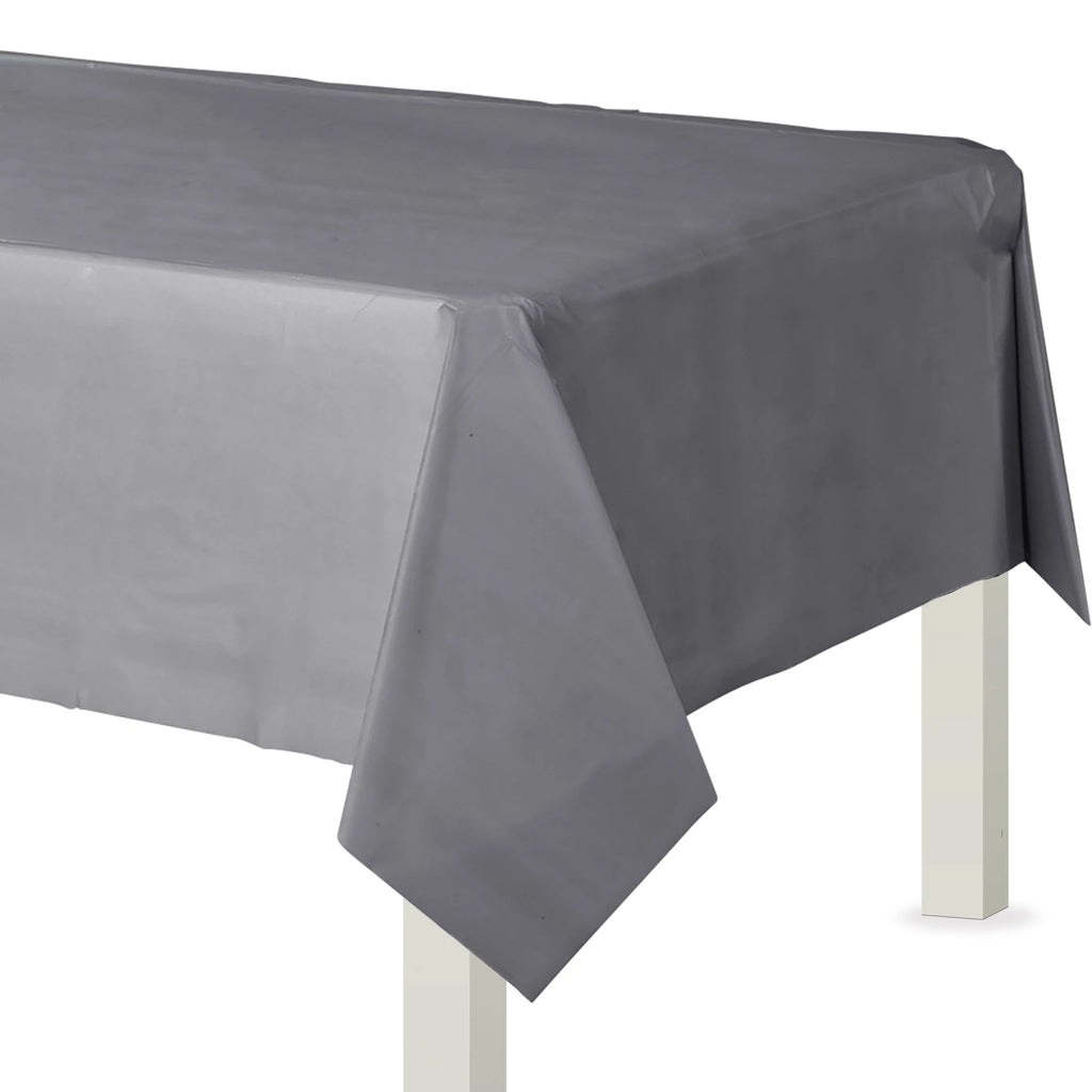 Silver Fabric Backed Rectangle Tablecover