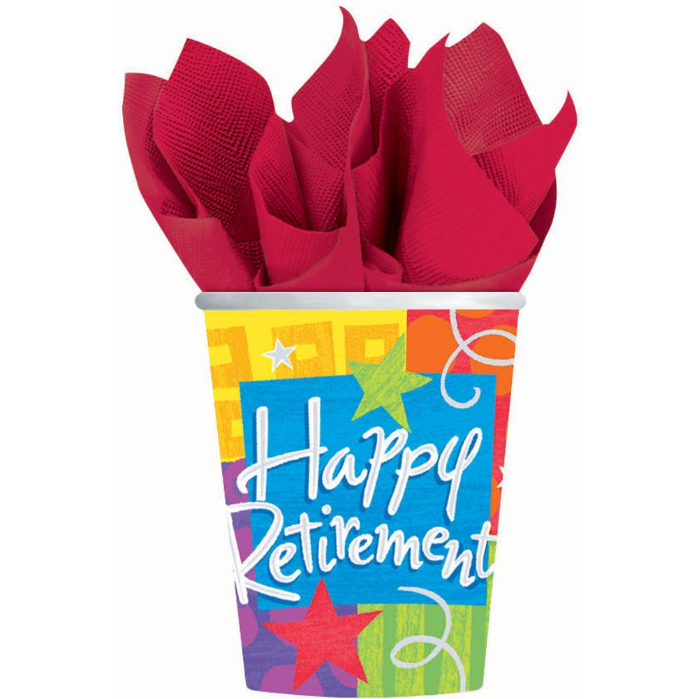 Happy Retirement 9oz Paper Cups (8ct)