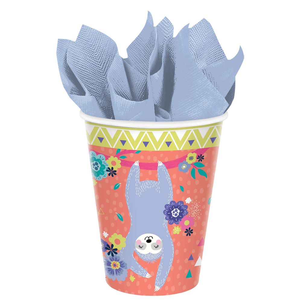 Sloth Party Cups, 8ct
