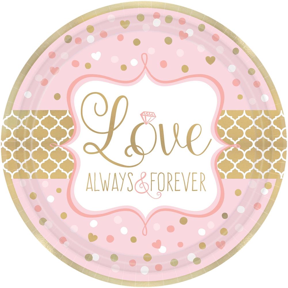 Sparkling Wedding Paper Banquet Plates , 8ct