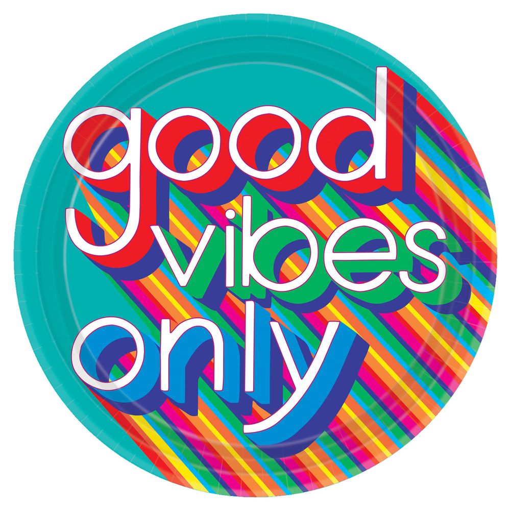 Good Vibes 70s Dinner Plates, 8ct