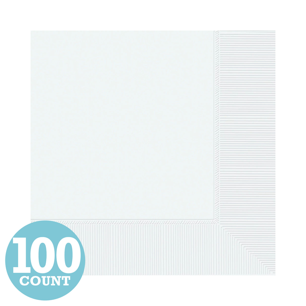 Frosty White 2-Ply Beverage Napkins (100ct)