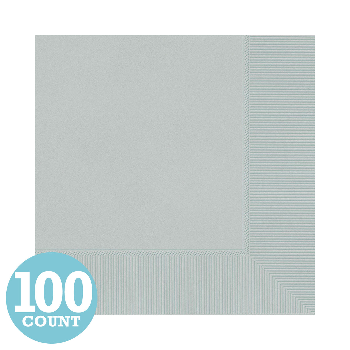 Silver 2-Ply Beverage Napkins (100ct)