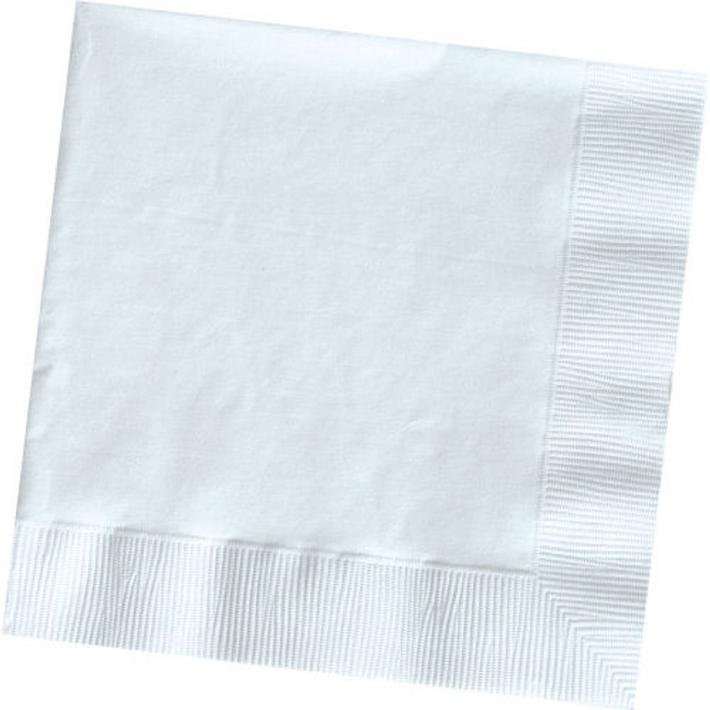 Frosty White 3 Ply Beverage Napkin 50 ct