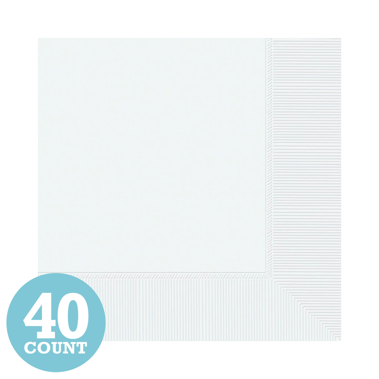 Frosty White 2-Ply Beverage Napkins (40ct)