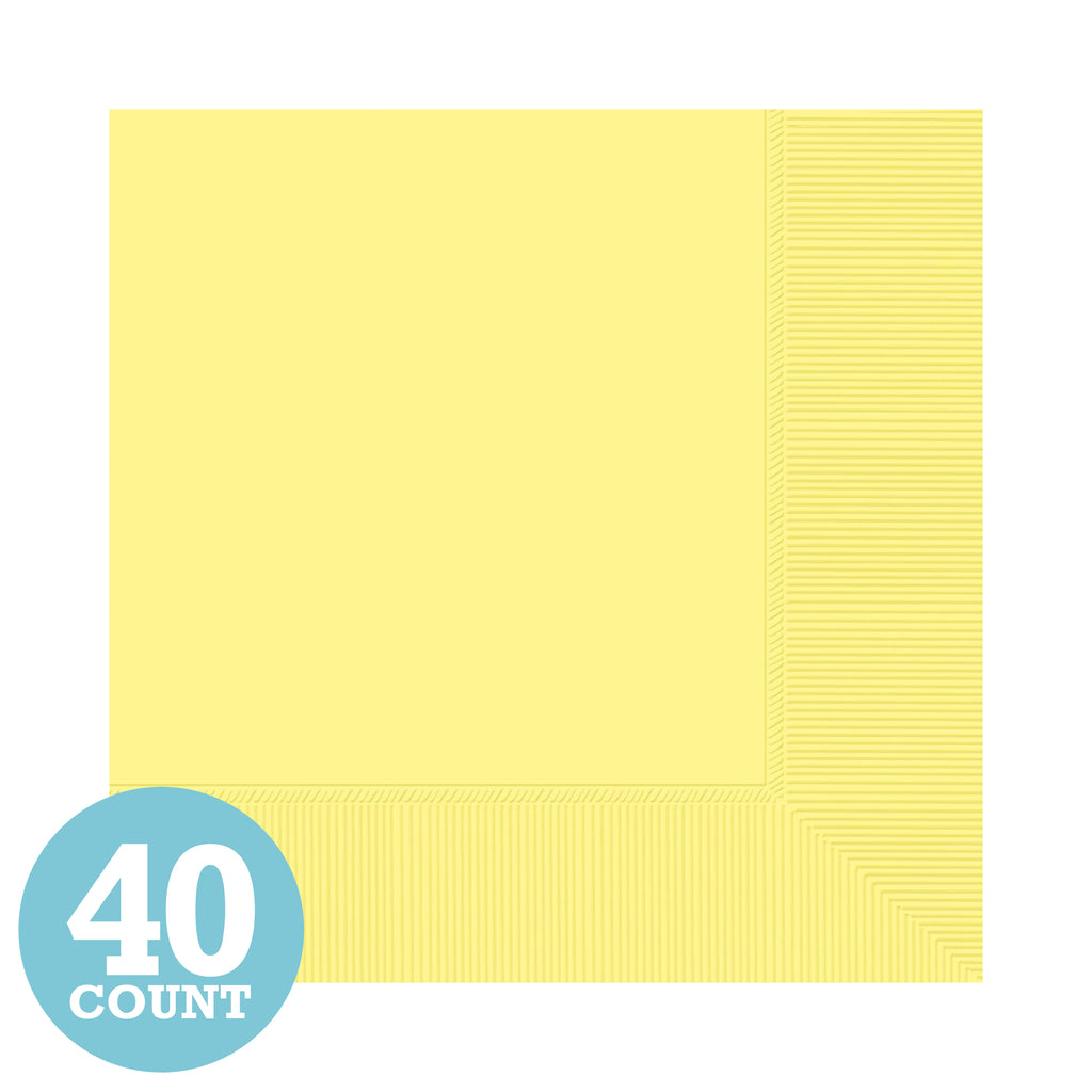 Light Yellow 2-Ply Beverage Napkins (40ct)