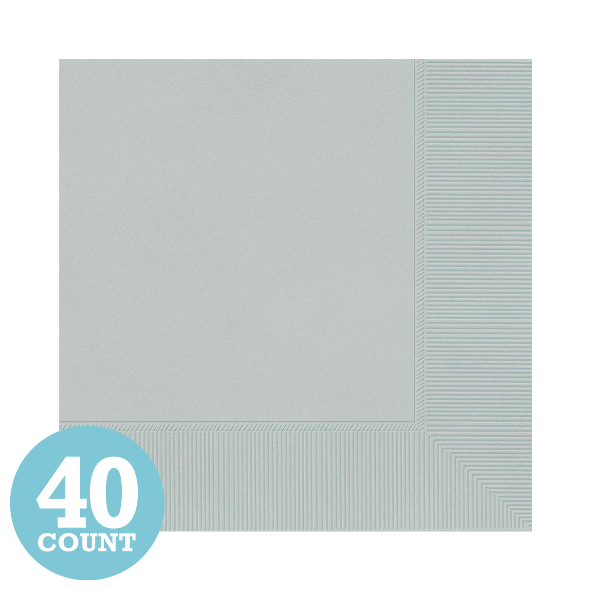 Silver 2-Ply Beverage Napkins (40ct)