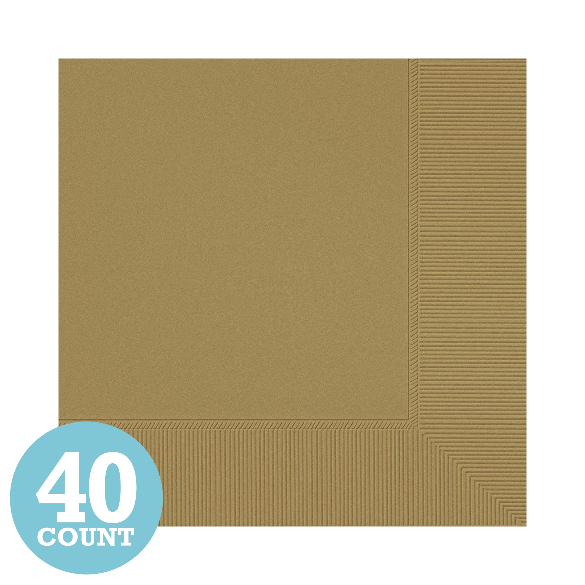 Gold 2-Ply Beverage Napkins (40ct)
