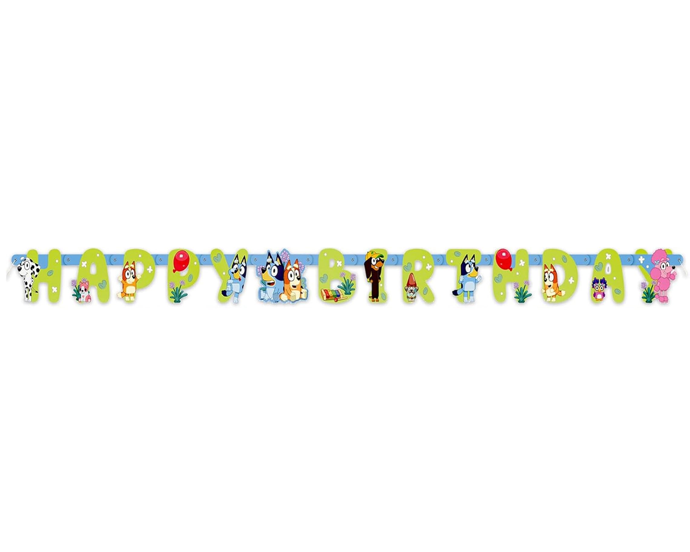 Bluey Birthday Party Kit for 16 – 9 Inch Plates, Napkins, Table Cover, Cups, Banner and Balloons (58 pc) – photo 7