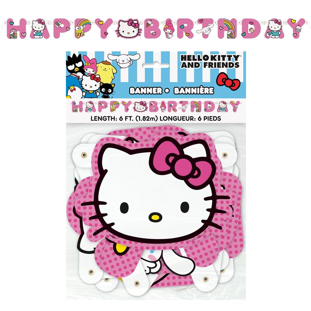 Hello Kitty Birthday Party Kit for 16 – 9 Inch Plates, Napkins, Table Cover, Banner, Balloons and Cups (58 pc) – photo 7