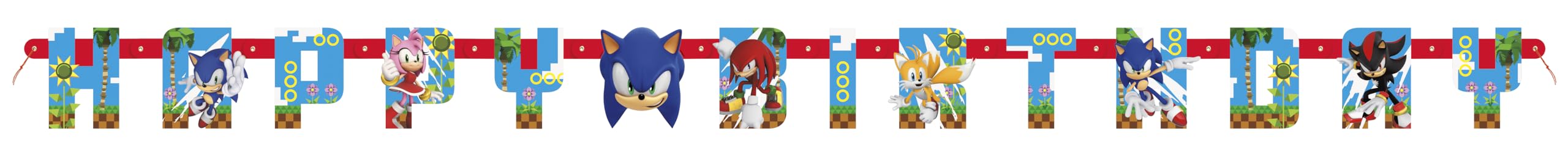 Sonic Birthday Party Kit for 16 – 9 Inch Plates, Napkins, Table Cover, Banner and Balloons (42 pc) – photo 6