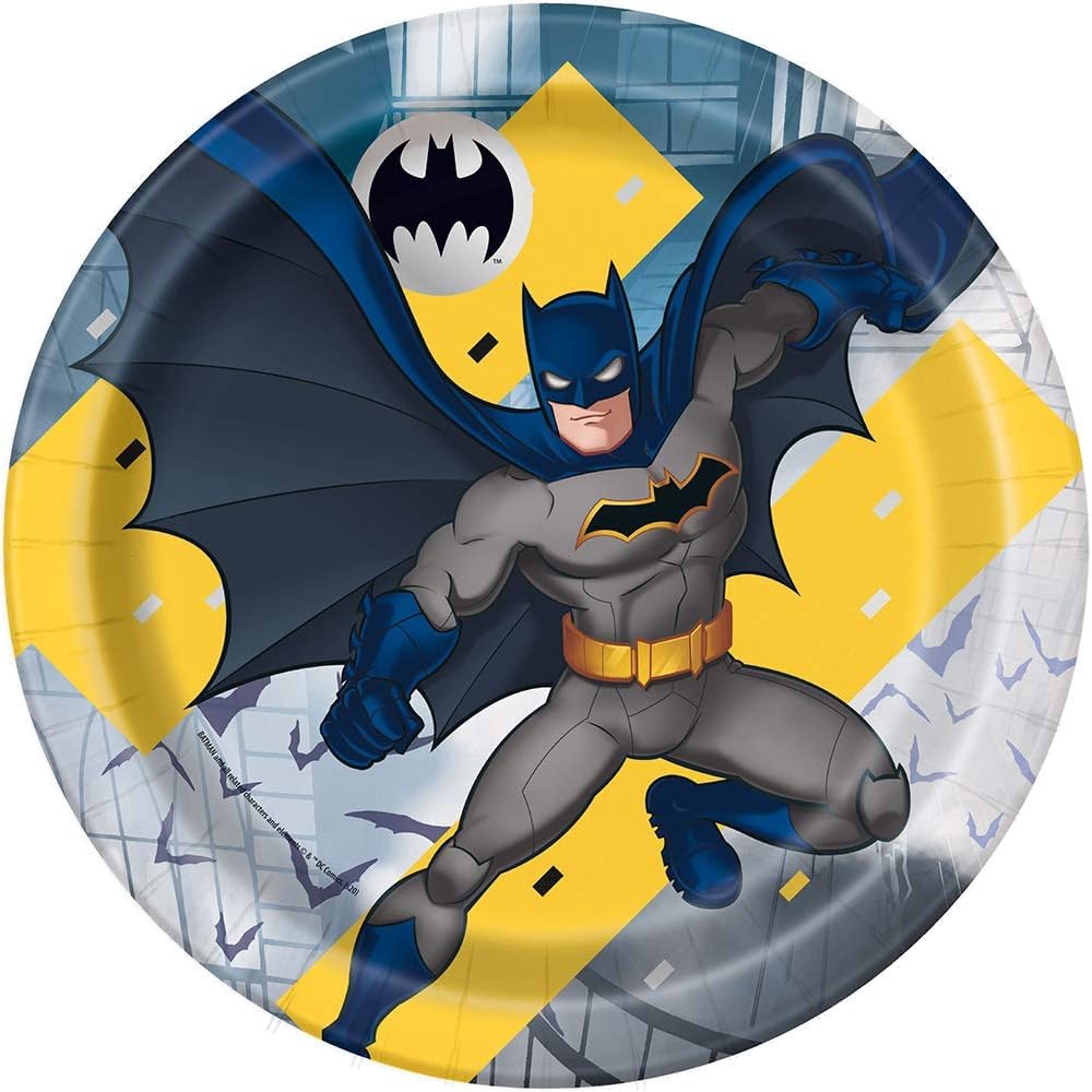 Batman Birthday Party Kit for 16 – 9 Inch Plates, Napkins, Table Cover, Banner, Balloons and Party Masks (58 pc) – photo 3