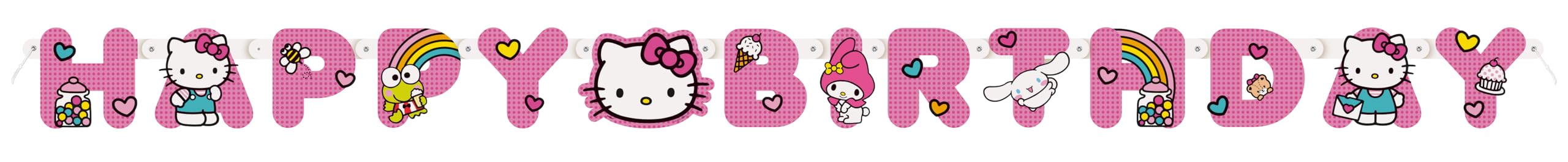 Hello Kitty Birthday Party Kit for 16 – 9 Inch Plates, Napkins, Table Cover, Banner, Balloons, Swirl Decorations and Cups (61 pc) – photo 8