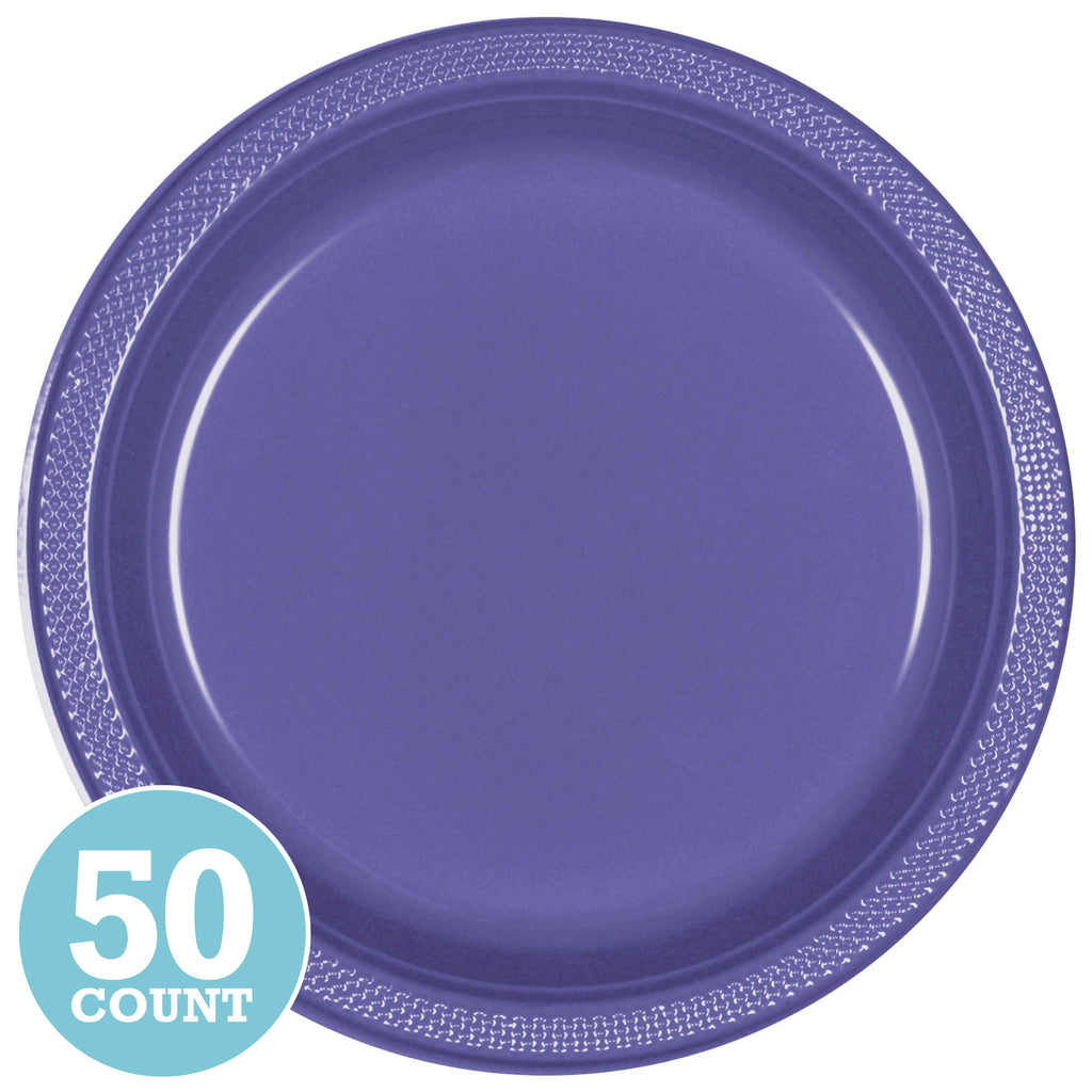 New Purple Plastic Banquet Plates (50ct)