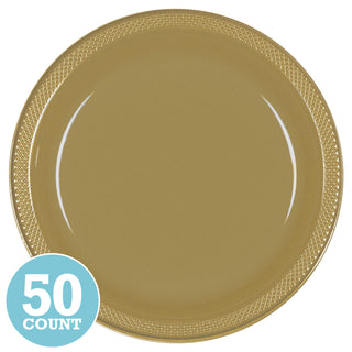 Gold Plastic Banquet Plates (50ct)