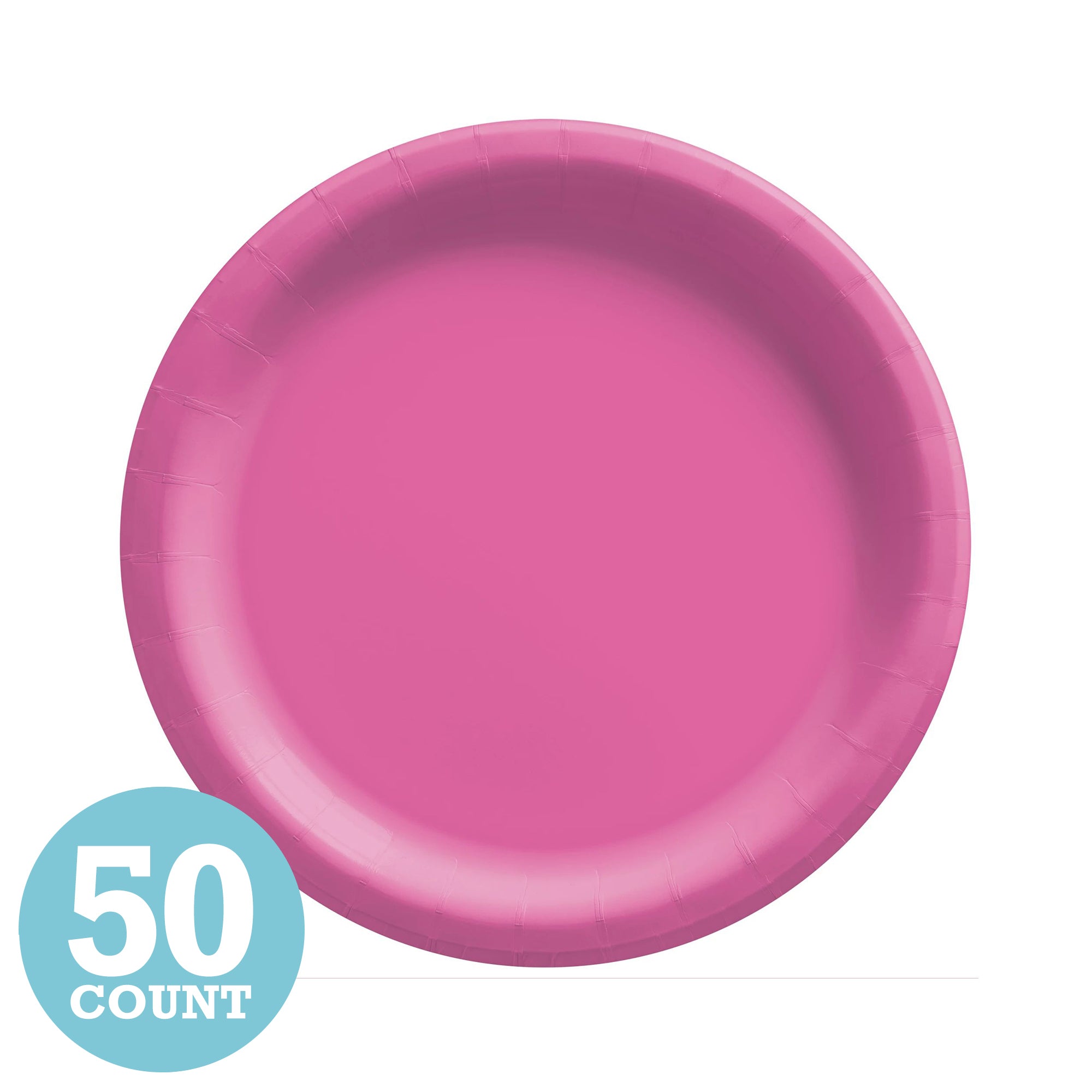 Bright Pink Paper Dessert Plates (50ct)
