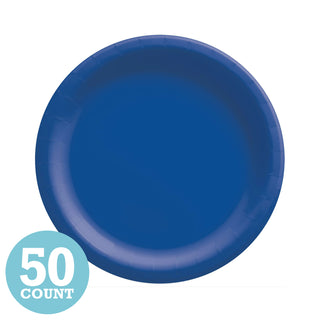 Bright Royal Blue Paper Dessert Plates (50ct)