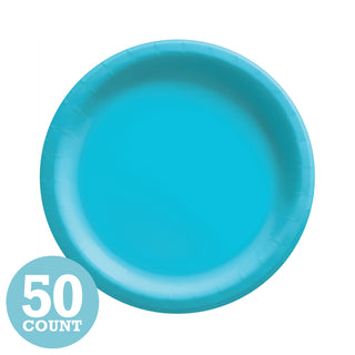Caribbean Blue Paper Dessert Plates (50ct)