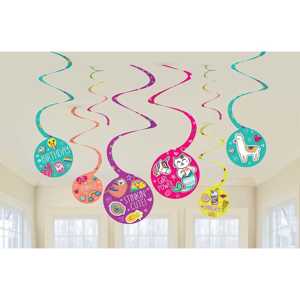 Selfie Celebration Hanging Swirls (8 ct)