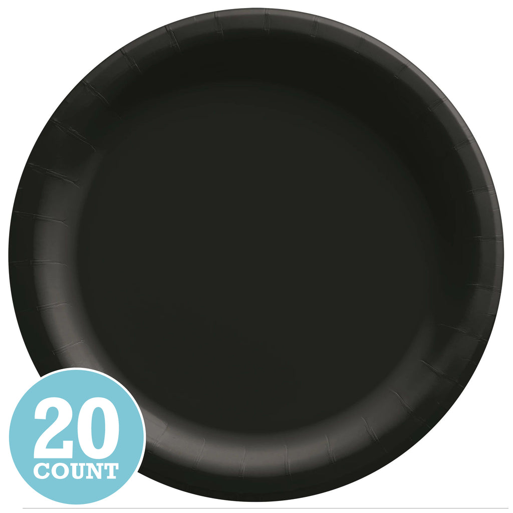 Jet Black Paper Banquet Plates (20ct)