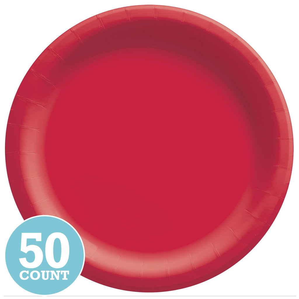 Apple Red Banquet Paper Plates (50ct)