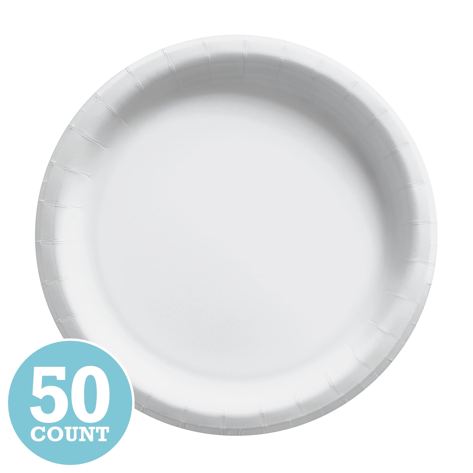 Frosty White Dinner Paper Plates (50ct)