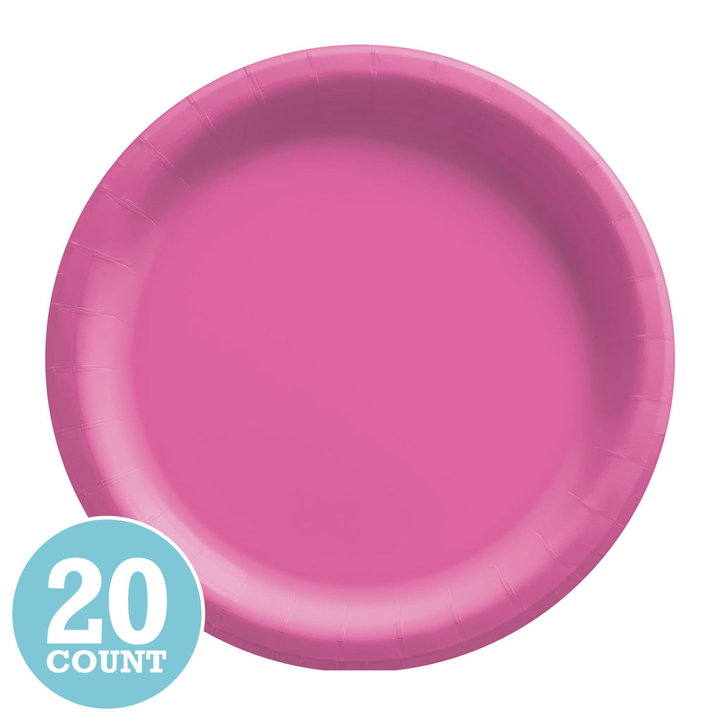 Bright Pink Paper Dinner Plates (20ct)