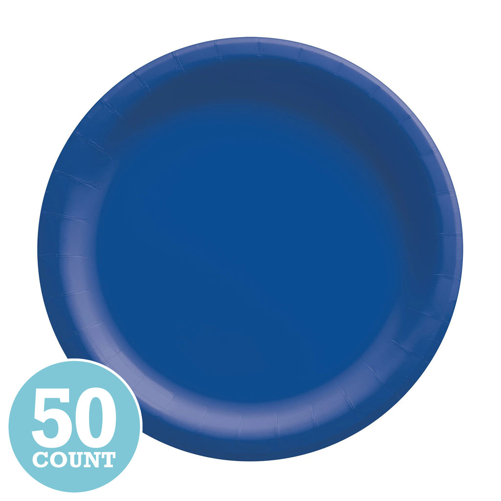 Bright Royal Blue Dinner Paper Plates (50ct)