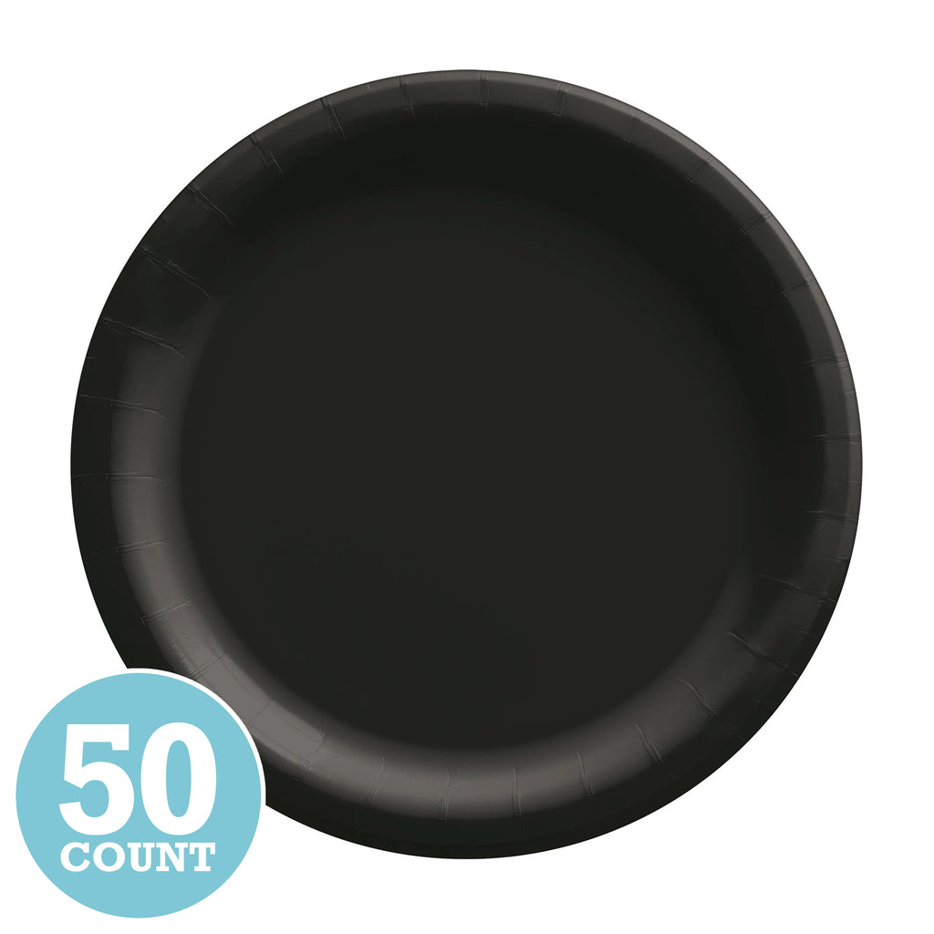 Jet Black Dinner Paper Plates (50ct)