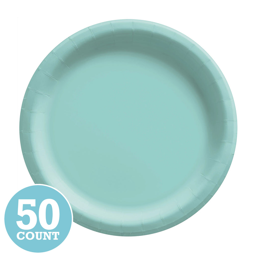 Robins Egg Blue Dinner Paper Plates (50ct)