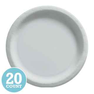 Silver Dinner Paper Plates (20ct)