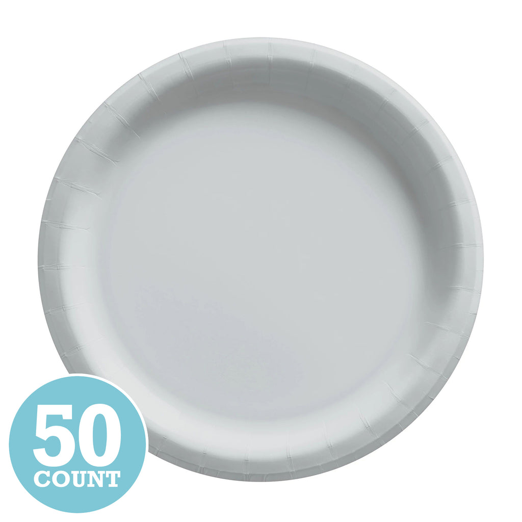 Silver Dinner Paper Plates (50ct)