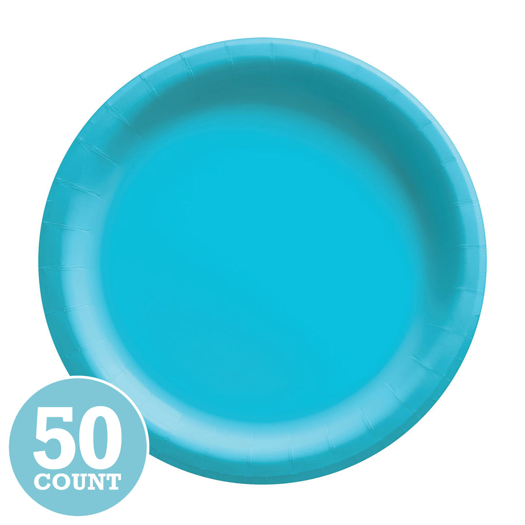Caribbean Blue Dinner Paper Plates (50ct)