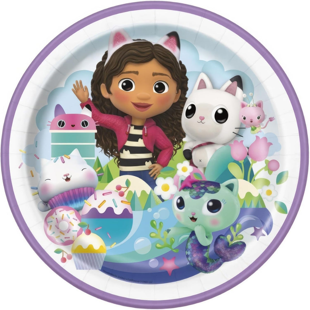 Gabby's Dollhouse Birthday Party Kit for 16 – 9 Inch Plates, Napkins, Table Cover, Banner, Balloons and Paper Fans (52 pc) – photo 3