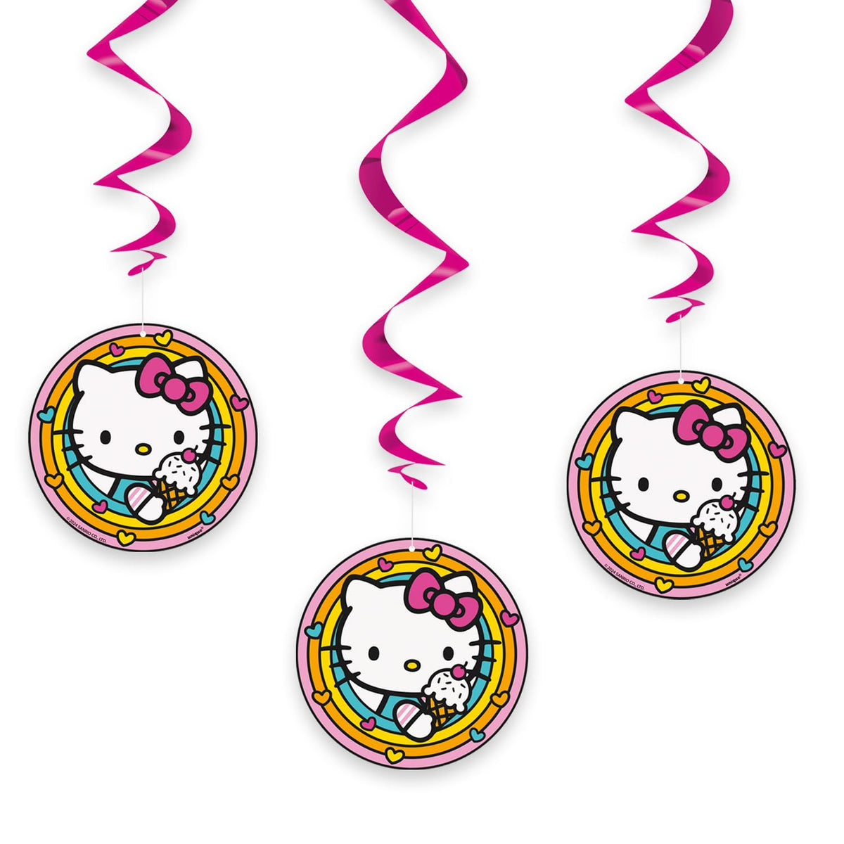 Hello Kitty Birthday Party Kit for 16 – 9 Inch Plates, Napkins, Table Cover, Banner, Balloons, Swirl Decorations and Cups (61 pc) – photo 6