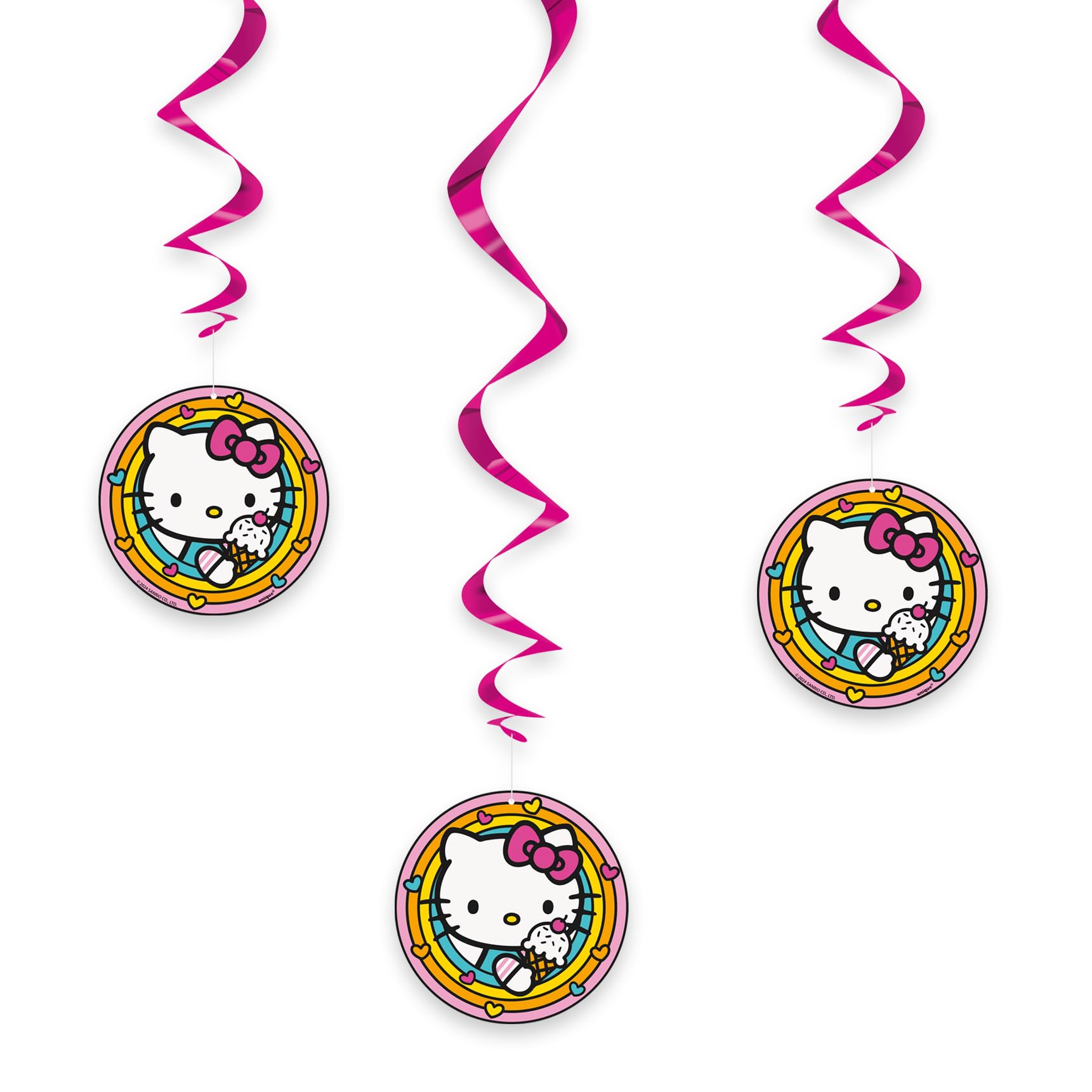 Hello Kitty Birthday Party Kit for 16 – 9 Inch Plates, Napkins, Table Cover, Banner, Balloons and Swirl Decorations (45 pc) – photo 7