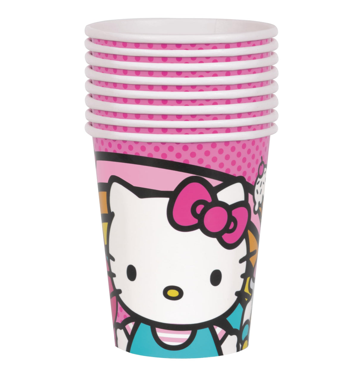 Hello Kitty Birthday Party Kit for 16 – 9 Inch Plates, Napkins, Table Cover, Banner, Balloons, Swirl Decorations and Cups (61 pc) – photo 4