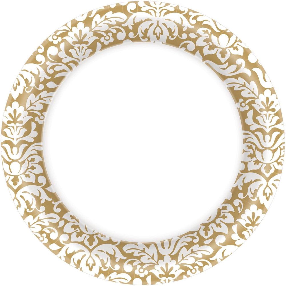 Gold Damask Banquet Plates (40ct)