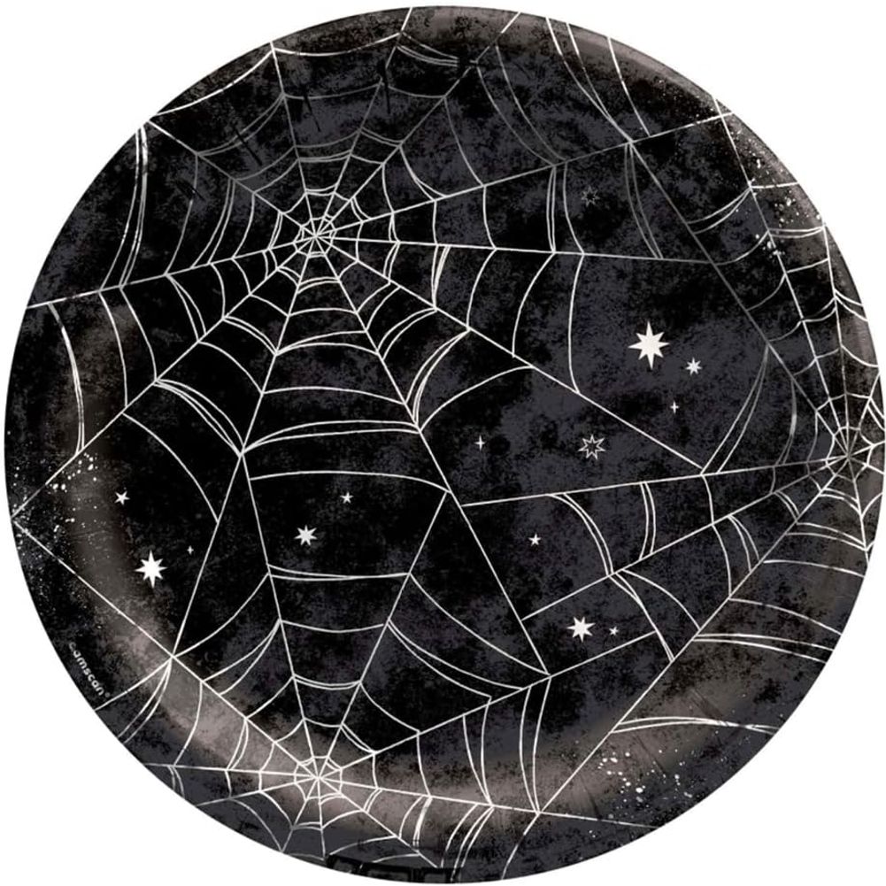 Spider Web Night 10" Round Paper Plates (20ct)
