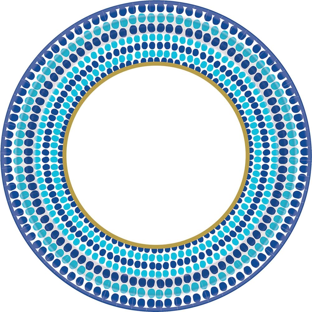 Indigo Dots Paper Dessert Plates (18 ct)