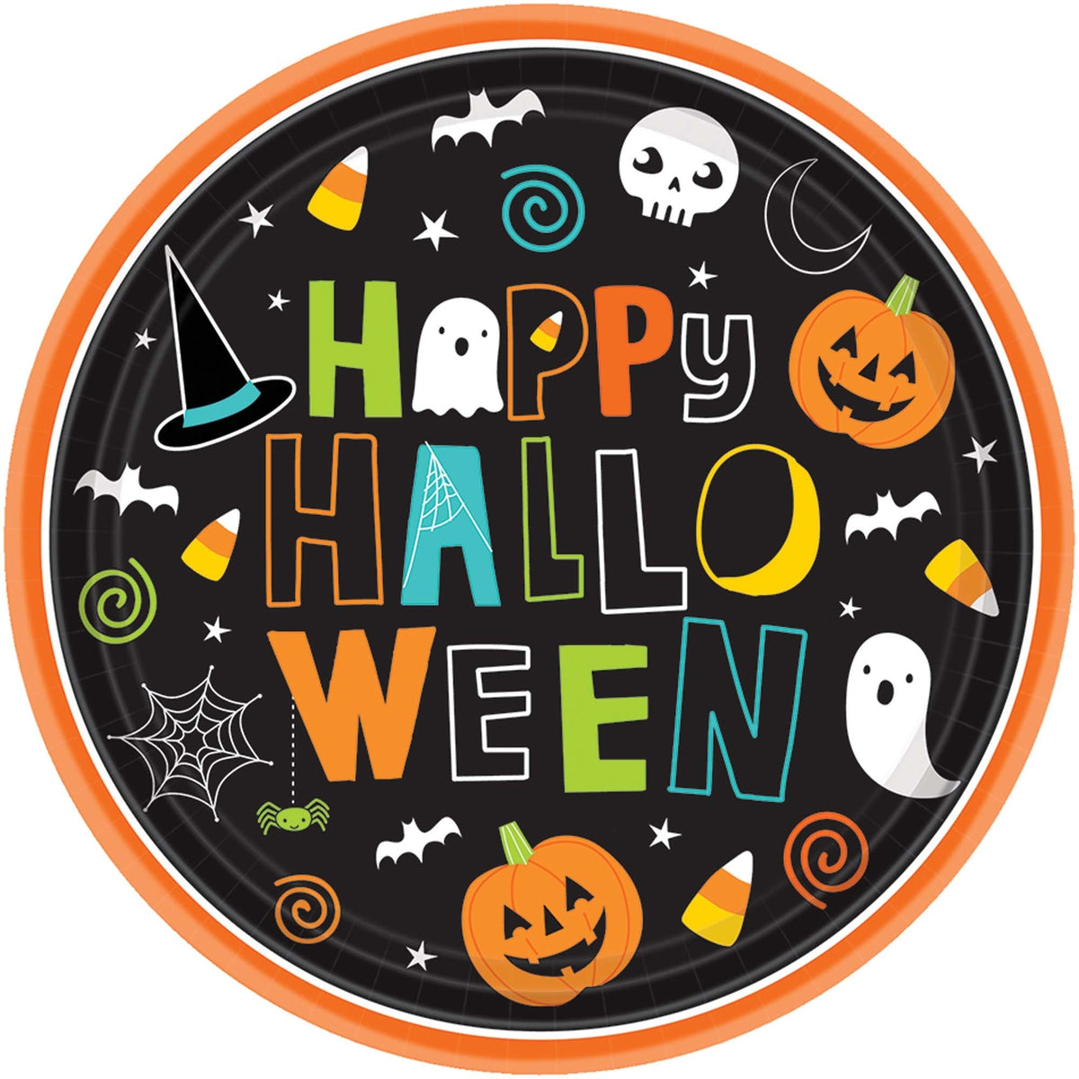 Hallo-ween Friends Round Plates, 7" (60ct)