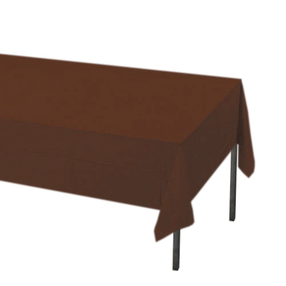 Chocolate Brown Plastic Rectangle Tablecover