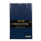 True Navy Round Plastic Tablecover