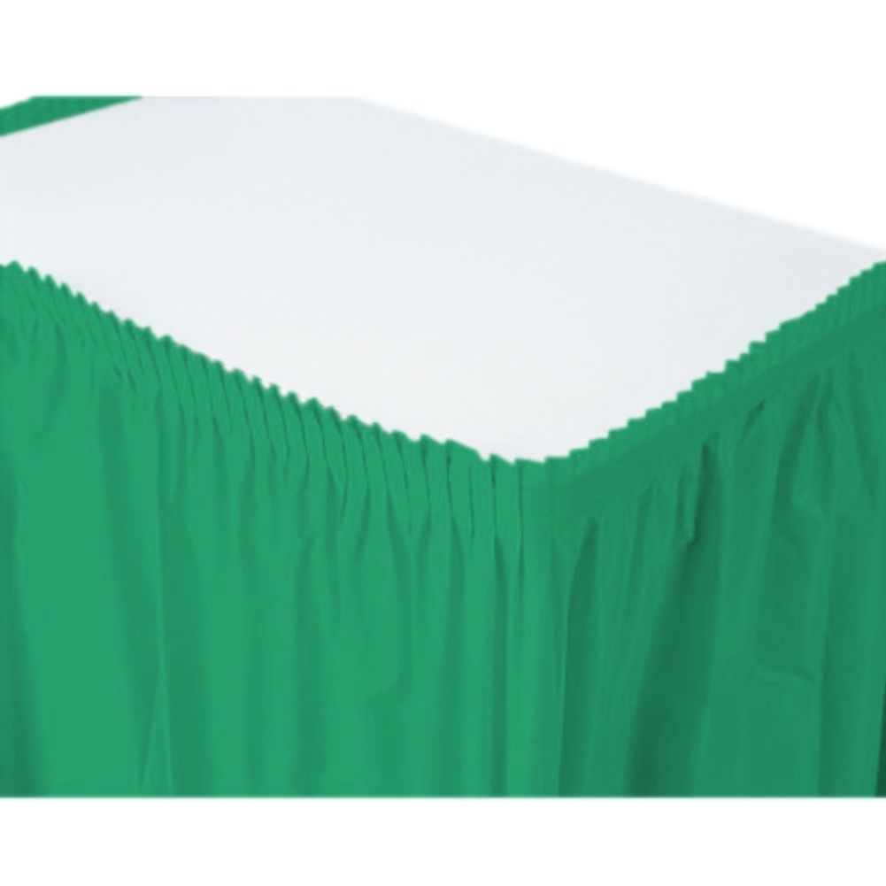 Festive Green Tableskirt Plastic 14' X 29"